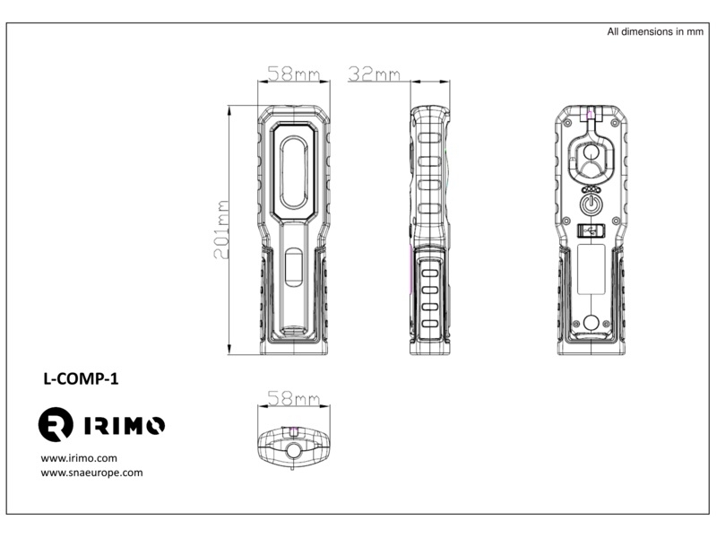 IRIMO PORTATIL LED COB 600lm L-COMP-1 3.7V 2000mAh