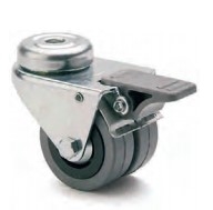 ARSA 33409 RUEDA Ø50x2 PASADOR/FRE/GOMA GRIS