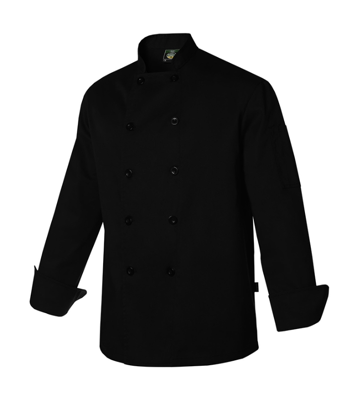 CHAQUETA COCINA NEGRA M/LARGA (4116)