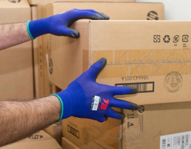 GUANTE NYLON AZUL PALMA PPU  (T-6) (718 STAC)