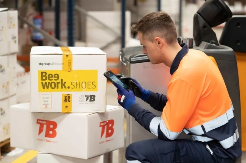 GUANTE NYLON AZUL  PALMA PPU  (T-8) (718 STAC)