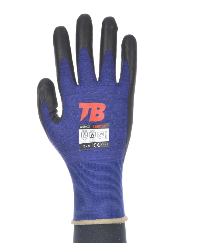 GUANTE NYLON AZUL  PALMA PPU  (T-10) (718 STAC)