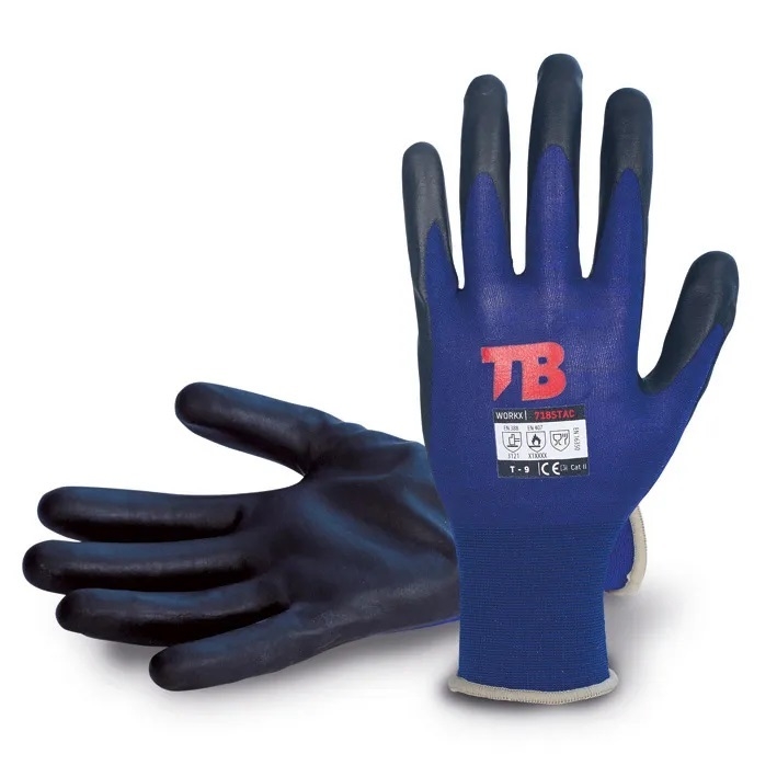 GUANTE NYLON AZUL  PALMA PPU  (T-10) (718 STAC)