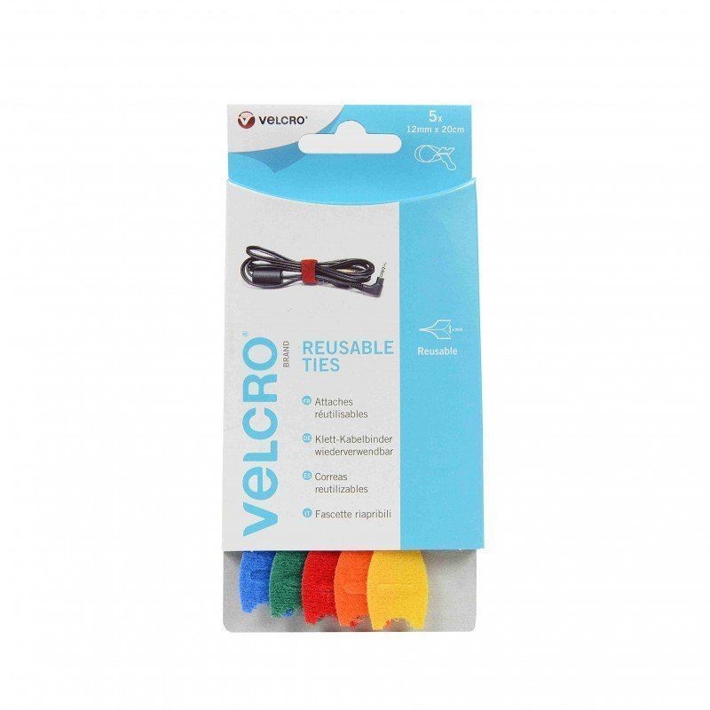 VELCRO® ONE-WRAP BRIDAS REUTILIZABLES 5 UNIDADES - MULTICOLOR