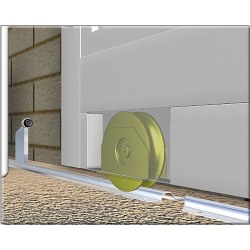 RUEDA CORREDERA ACERO Ø100mm C/RAIL DE 20mm