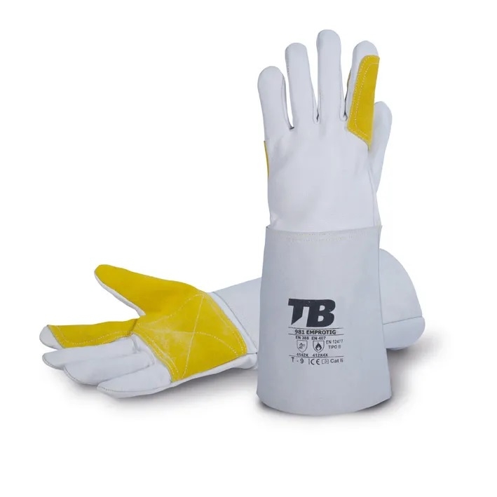 GUANTE SOLDADOR FLOR GRIS 38cm (T-10) (981 EMPROTIG)
