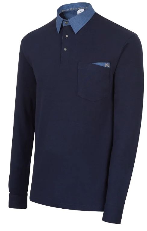 POLO ALG.250g MARINO/DENIM M/L T-S(4825)