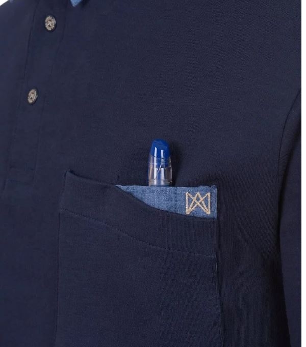 POLO ALG.250g MARINO/DENIM M/L T-S(4825)