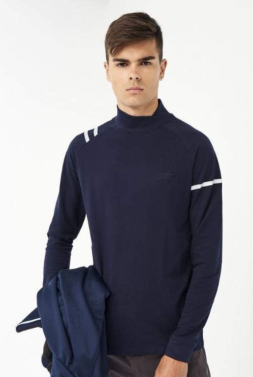 POLO ALG.200g MARINO C/ASIMETRICO M/L T-3XL(4824)