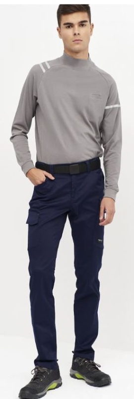 POLO ALG.200g GRIS C/ASIMETRICO M/L T-3XL(4824)