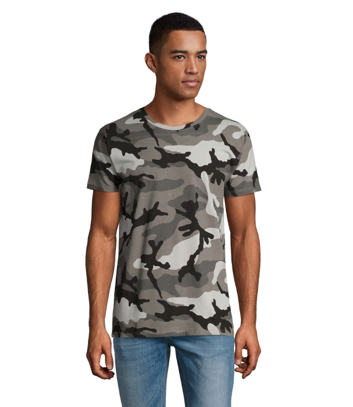 CAMISETA CAMUFLAJE GRIS T-S(01188)
