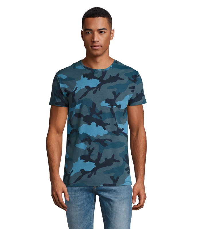 CAMISETA CAMUFLAJE AZUL T-M(01188)