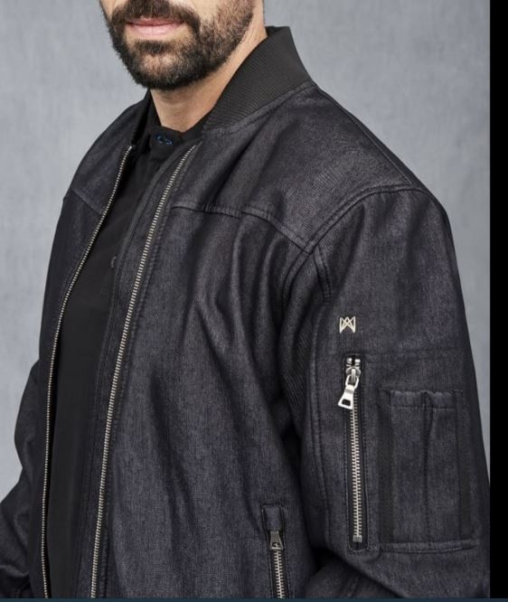 CAZADORA BOMBER DENIM NEGRO T-M(4837)