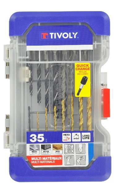 JUEGO DE BROCAS METAL-HORMIGON-MADERA + PUNTAS 35Pcs RANGER BOX