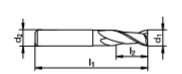 5530 Ø2x6/57mm FRESA FRONTAL 2C S/C MD INTEGRAL DIN-6527 L