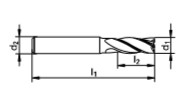 5532 Ø2x7/57mm FRESA FRONTAL 4C S/C MD INTEGRAL DIN-6527 L