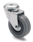 ARSA 22604 RUEDA Ø60mm GIRAT PASADOR GOMA GRIS