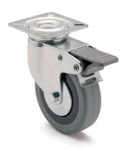 ARSA 33332 RUEDA Ø60mm GIRAT PLATINA FRENO GOMA GRIS