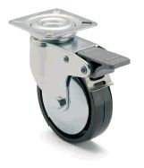 ARSA 33932 RUEDA Ø60mm GIRAT PLATINA FRENO NYLON NEGRO
