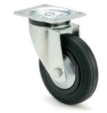 ARSA 55105 RUEDA Ø125x35mm GIRAT PLATINA GOMA NEGRA BUJE LISO