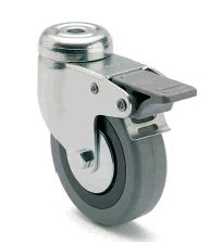 ARSA 33306 RUEDA Ø125x30mm GIRAT PASADOR FRENO GOMA GRIS