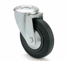 ARSA 55123 RUEDA Ø100x30mm GIRAT PASADOR GOMA NEGRA BUJE LISO