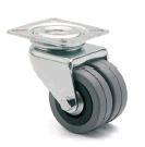 ARSA 33607 RUEDA Ø75mm GIRAT PLATINA ARO DOBLE GOMA GRIS