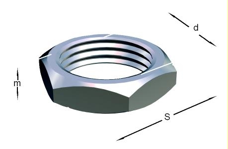 TUERCA HEXA BAJA DIN-439(DIN-936) INOX A2-AISI 304 M-10