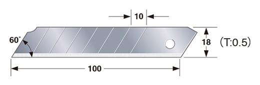 BLISTER 100u. CUCHILLAS LCB-50 ANCHO 18mm