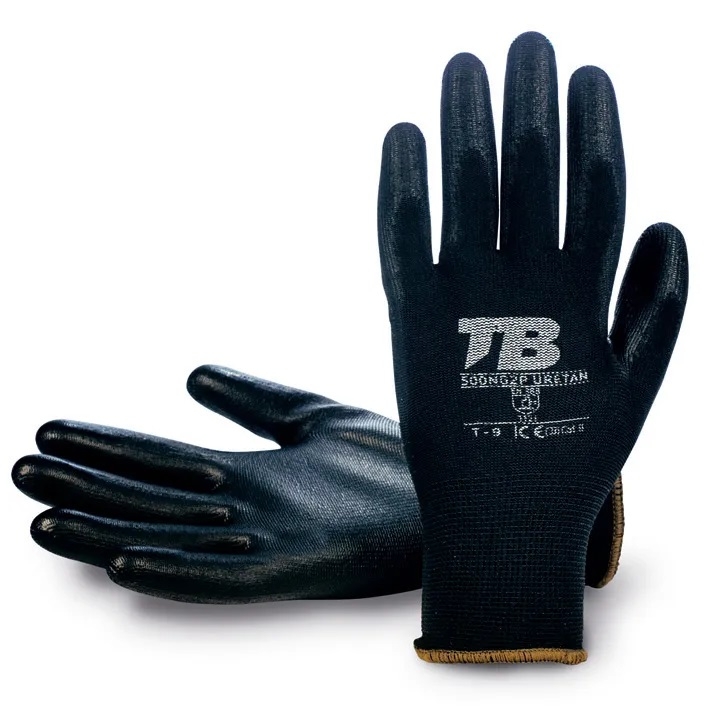 GUANTE POL. REC. PU NEGRO (T-9) (500 NG2P URETAN)