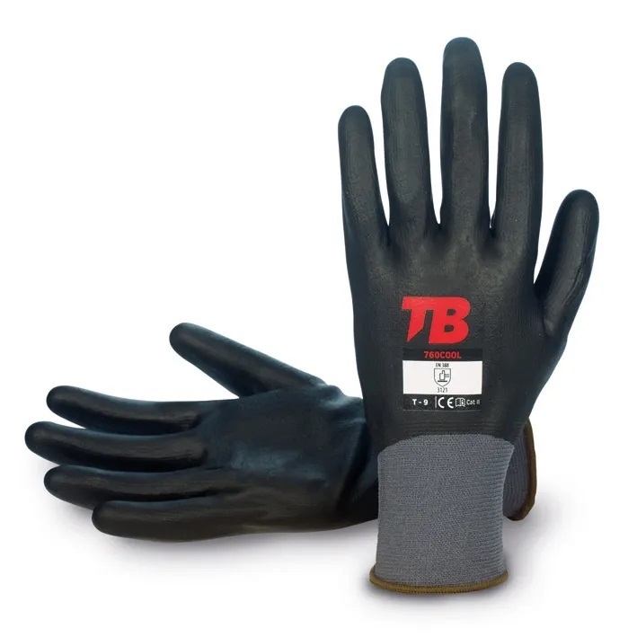 GUANTE NYLON GRIS REC. NITRILO COMPLETO T-6 (760COOL)