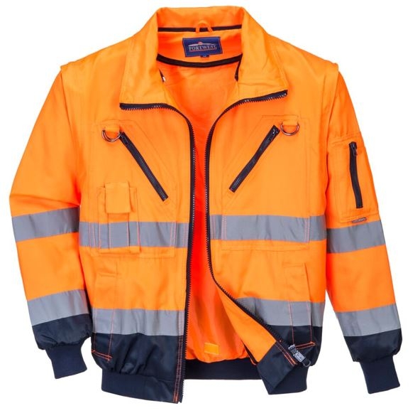 CAZADORA PILOT 3 en 1 AV NARANJA/MARINO T-S (PJ50)