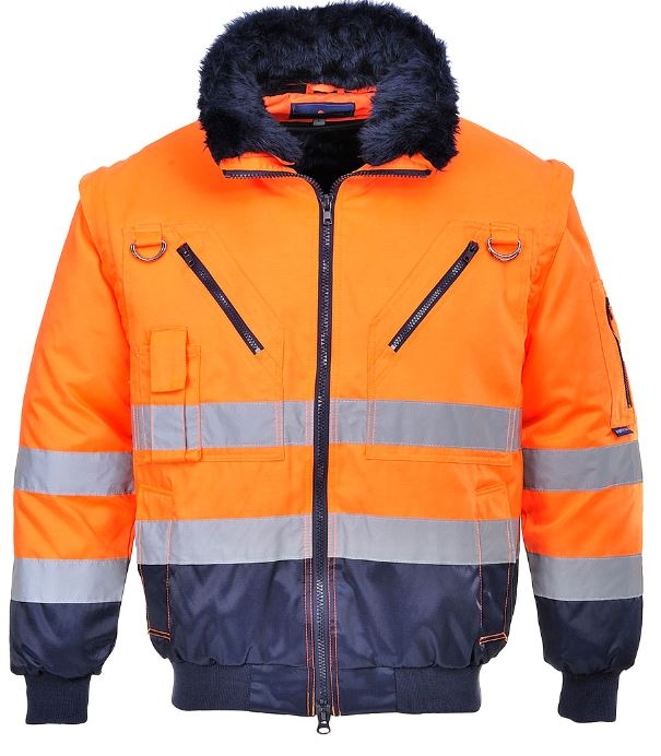 CAZADORA PILOT 3 en 1 AV NARANJA/MARINO T-3XL (PJ50)
