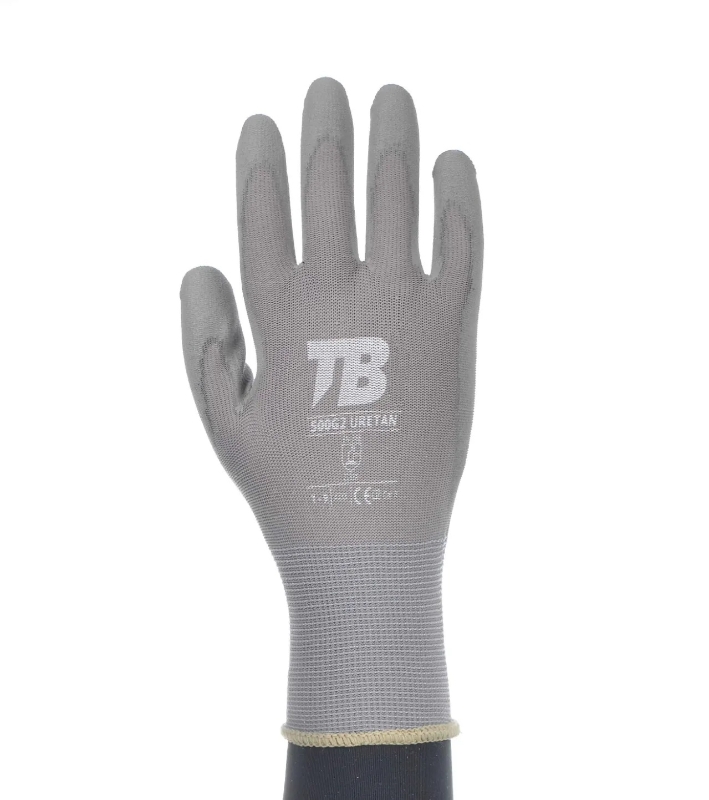 GUANTE  NYLON GRIS REC. POLIURETANO T-9 (500G2 URETAN)