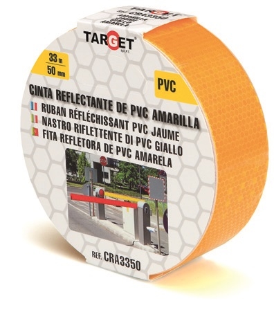 CINTA ADHESIVA REFLECTANTE AMARILLA 33mt X 50mm