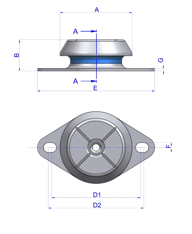 AMC TOPE INT.(SILENBLOCK)BSB 80 M-12 (70Sh-300Kg)