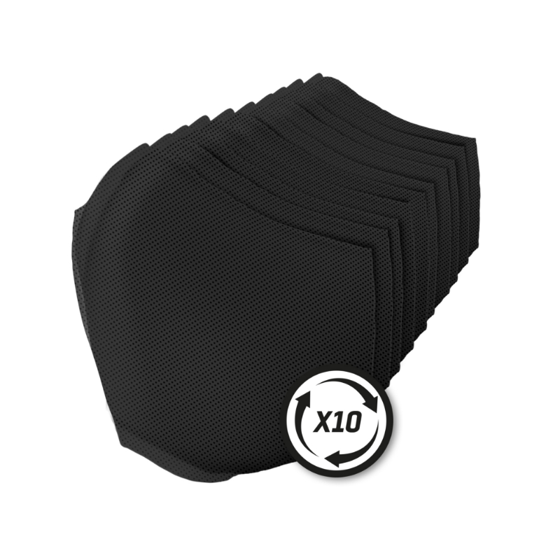 PACK 10 UN. FILTROS 3 CAPAS TNT DESECHABLE NEGRO(L)