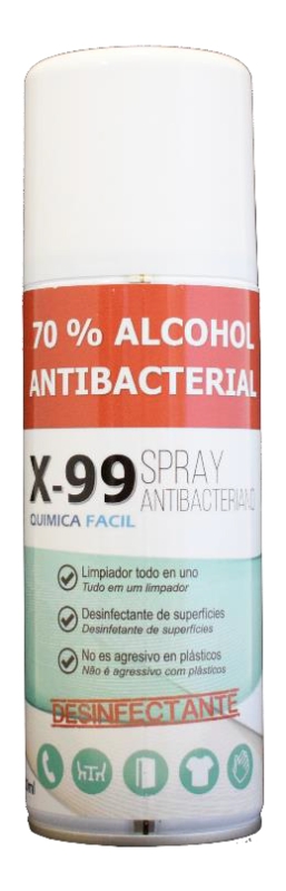 X-99 SPRAY LIMPIADOR DESINFECTANTE MULTIUS. HIDROALCOHOLICO 400ml