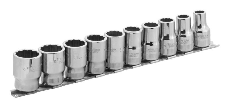 JUEGO LLAVES DE VASO 1/2" EN RAIL 10 PIE