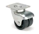 ARSA 2521 RUEDA Ø30mm GIRAT PLATINA ARO DOBLE PLASTICO BLANCO