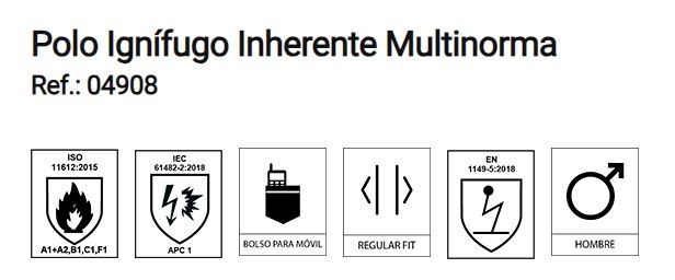 POLO IGNIF+ANTIEST.MARINO PERMANENTE M/L