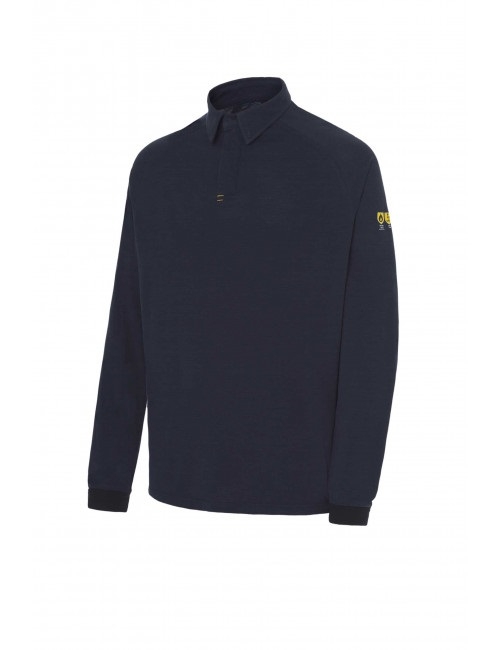 POLO IGNIFUGO PERMANENTE MARINO M/L T-L(