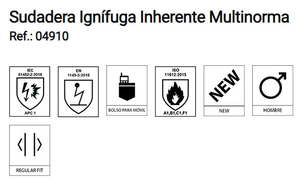 SUDADERA IGNIF+ANTIEST.MARINO PERMANENTE