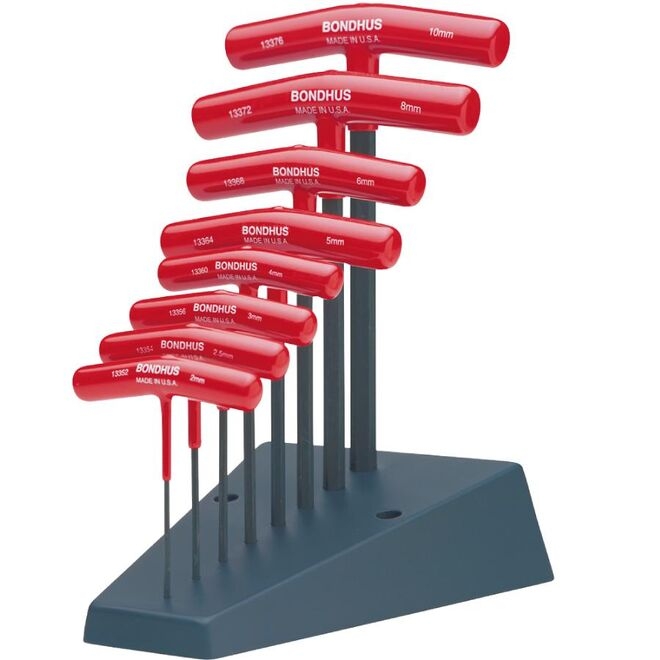 JUEGO 8 LLAVE ALLEN MANGO EN T P/BOLA  C/BASE 2 a 10mm