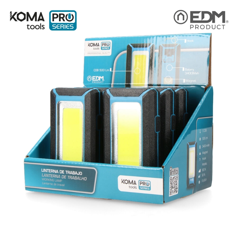 PORTATIL LED PROFESIONAL COB 500LUMEN 8W KOMA TOOLS