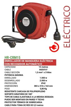 ENROLLADOR MANGUERA ELECTRICA 15 m 230 V  HR-CRM15