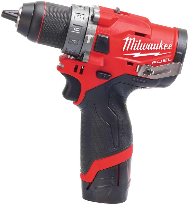 MILWAUKEE TALADRO PERCUTOR COMPACTO 12V X2 BAT 2.0Ah M12 FPD-202X