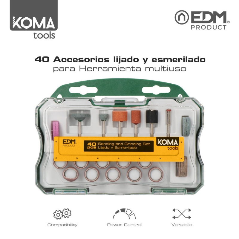 KOMA SET 40 ACCESORIOS PARA MINI HERRAMIENTA MULTIUSOS