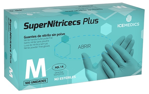 CAJA 100u.GUANTE DESECH.NITRILO AZUL REF