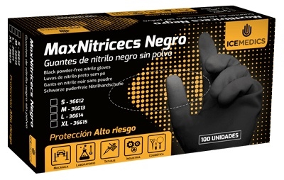 CAJA 100u.GUANTE DESECHABLE NITRILO NEGR